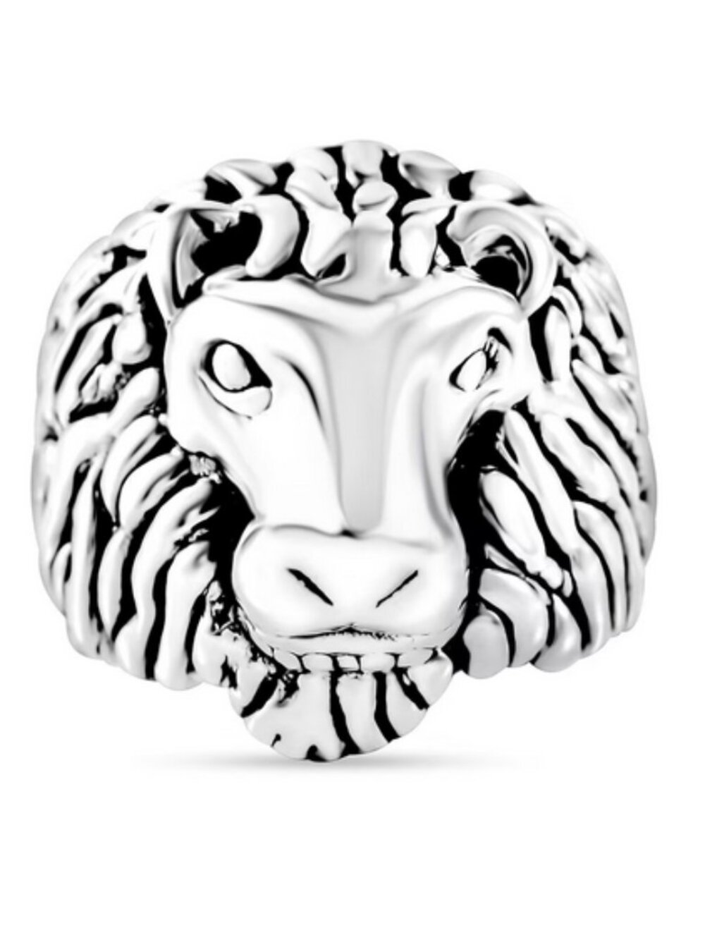 Sterling Silver Lion Head Ring size 7 Silver weight 7.5 Grams New